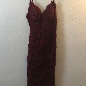 Red Lace Maxi Dress